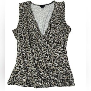 Ann‎ Taylor Factory Floral Sleeveless Faux Wrap Top – Size M